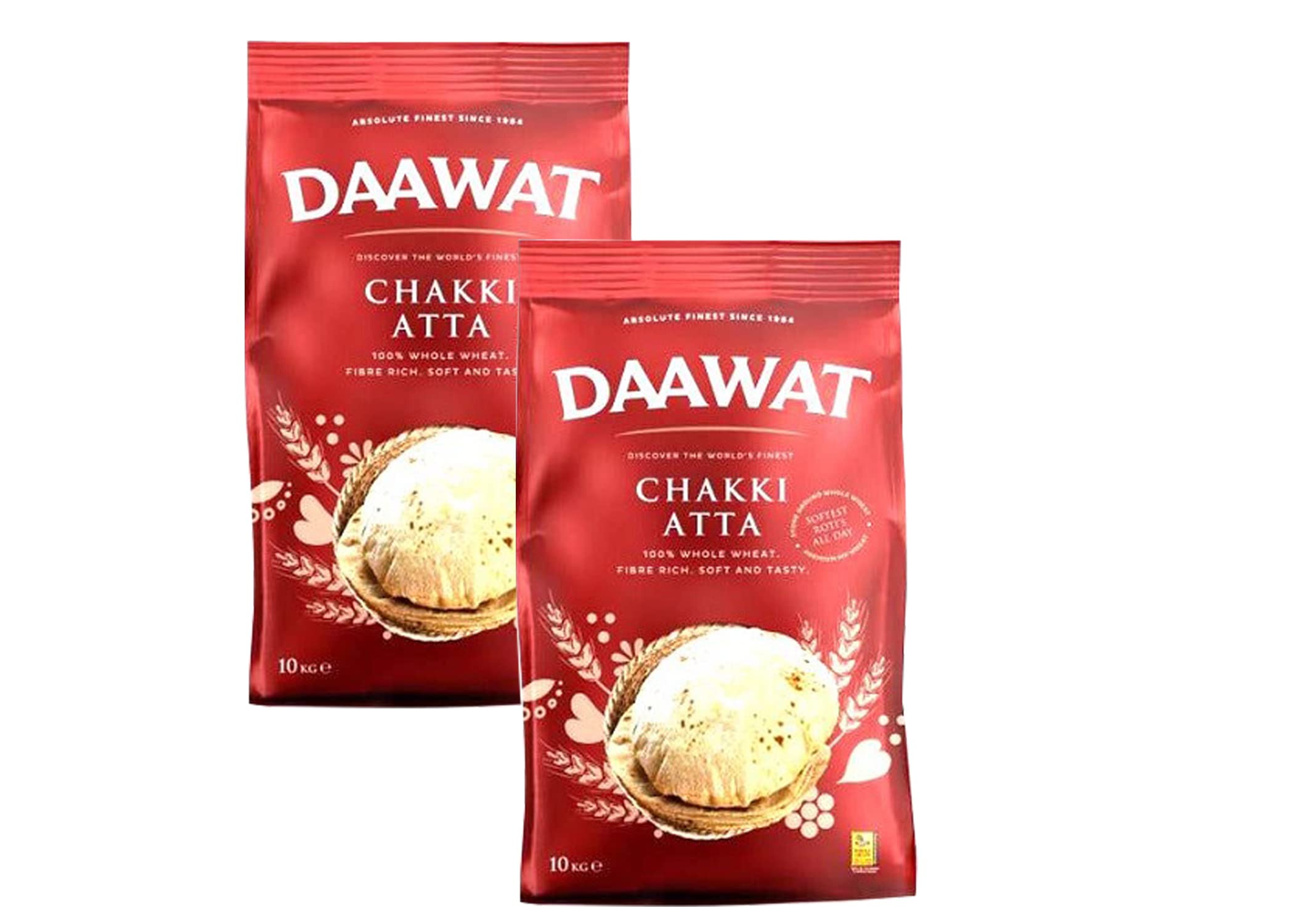 Buy Daawat Chakki Atta 10kg (Pack of 2) tion Superior Rotis Or Chapati