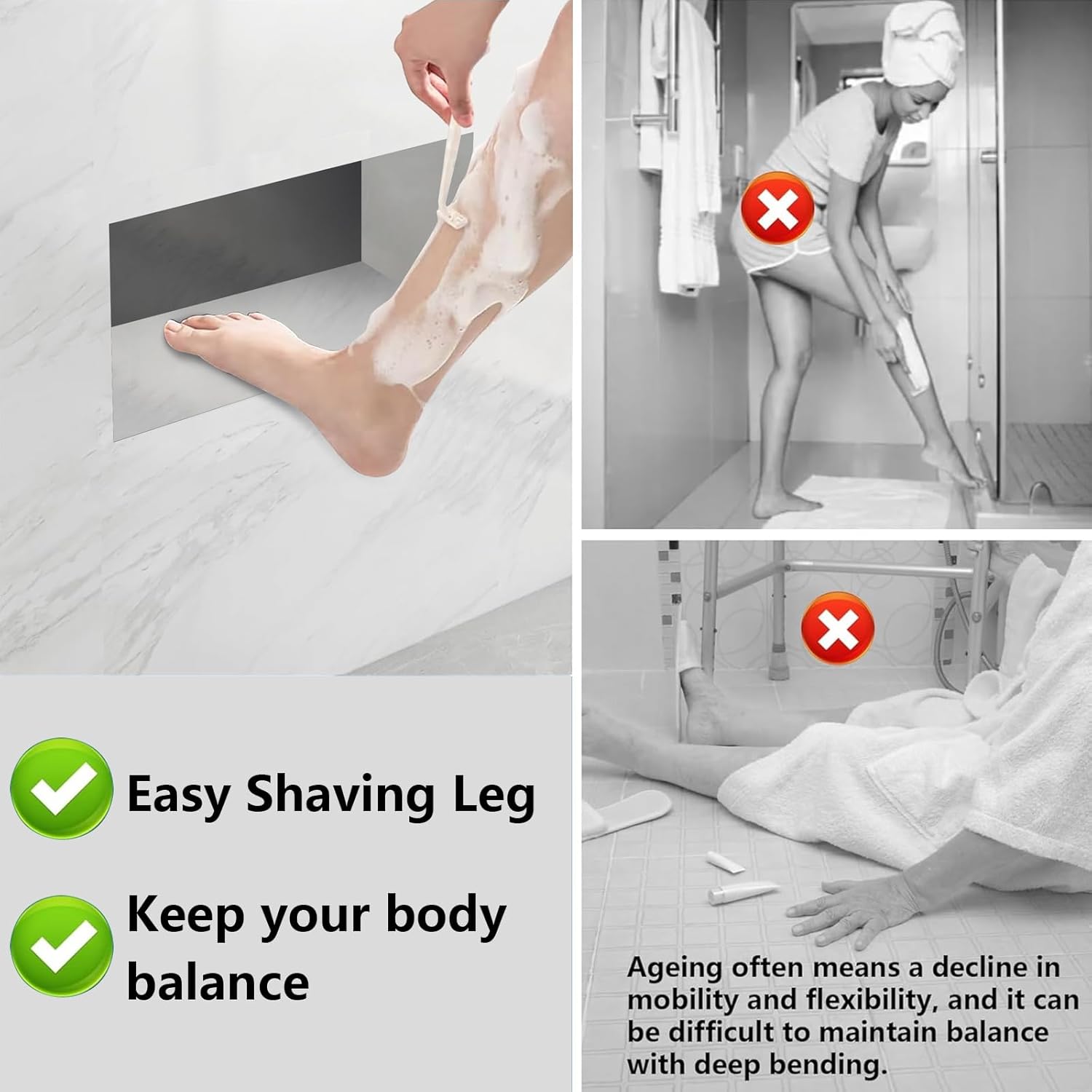 Ready Tile Small Shower Niche Footrest 16" x 8" x 4"（Inside 14" × 6" × 4"） for Foot Rest and Soap Holder Recessed Wall Niche Insert, Tileable Niche for Shower Shaving.