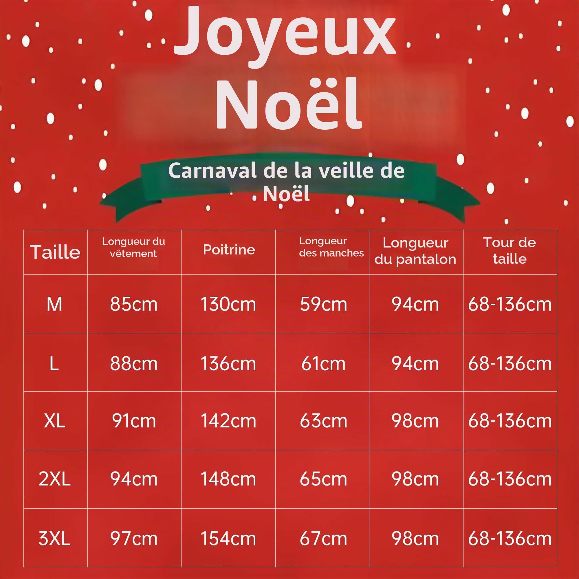 SELORE Costume de Père Noël pour Hommes Complet de Déguisement Vêtement de Père Noël Adulte Cospaly(L)