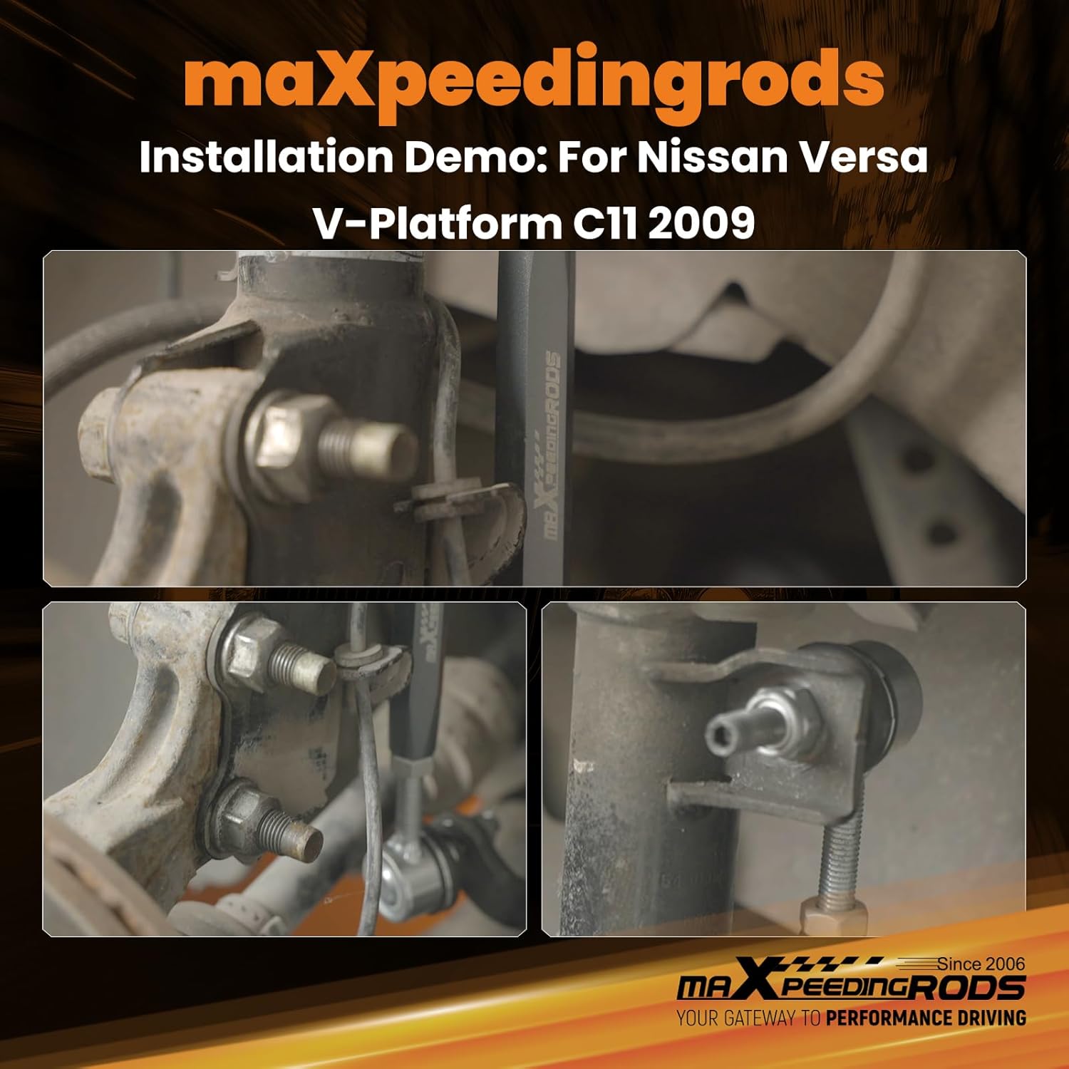 maXpeedingrods Universal Adjustable Sway Bar End Links 180mm-230mm|M10 stud w/12 mm spacer washer