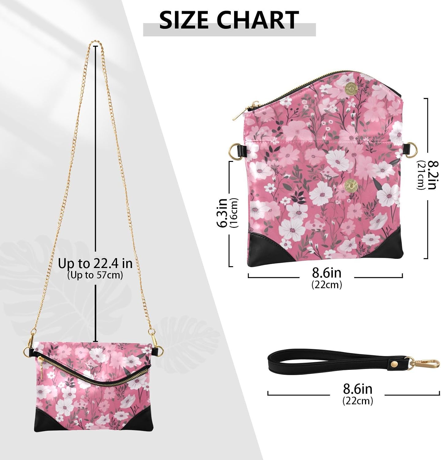 Flowers Floral Pink Women's Wristlet Wallet Leather Clutch Purse Handbag 20850011