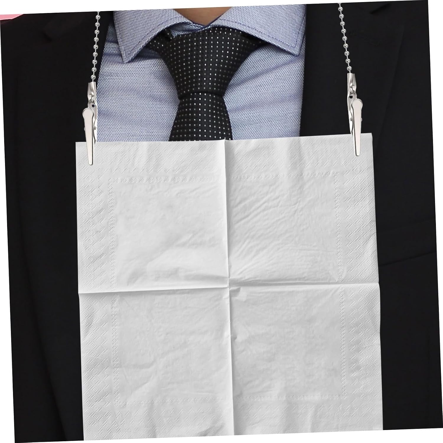 3pcs Portable Bib Clips with Beaded Chain Stylish Napkin Holders for Dining Dental Use Running Bibs Durable Clips for Secure Hold and Elegant Design