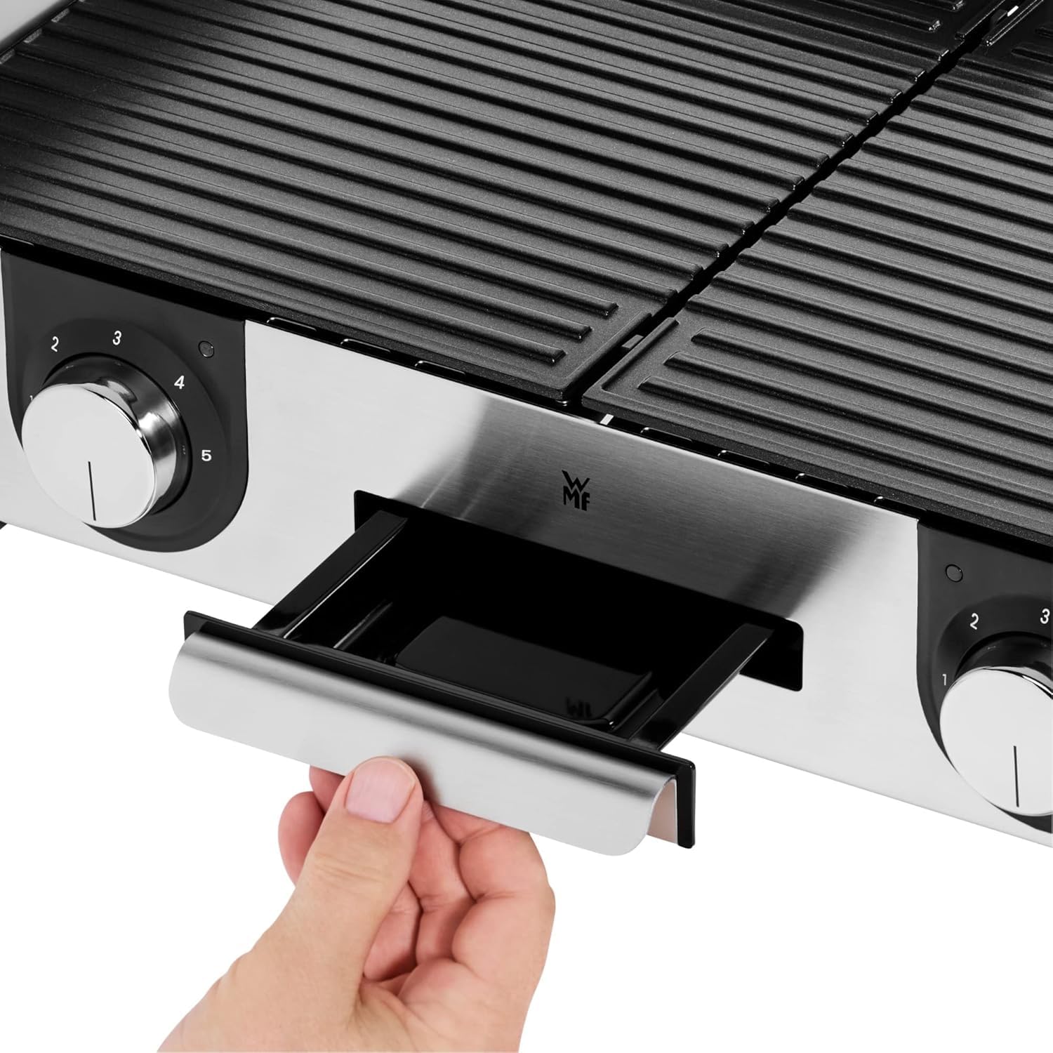 WMF Lono Master-Grill Elektrogrill 2400W 50x28 cm Edelstahl matt Tischgrill mit Windschutz
