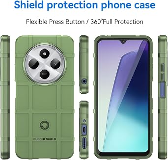 Case for Redmi 14C Case, for Redmi 14R/Poco C75 2411DRN47C Case, Military Grade Shockproof Heavy Duty Rugged TPU Cover and Camera Lens Protection Phone Case for Xiaomi Redmi 14C Green