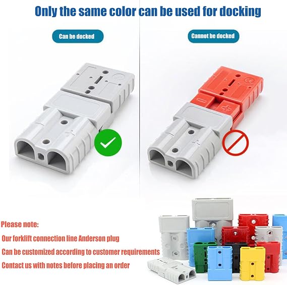 350A 600V Forklift Battery Charger Connector with 2/0AWG Extension Cable Battery Quick Connector Power Forklift Connector