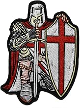 Knight Templar Red Cross Catholic Sword Shield Patch 10.5 x 7.5 cm Christian Malta Biker Top Quality