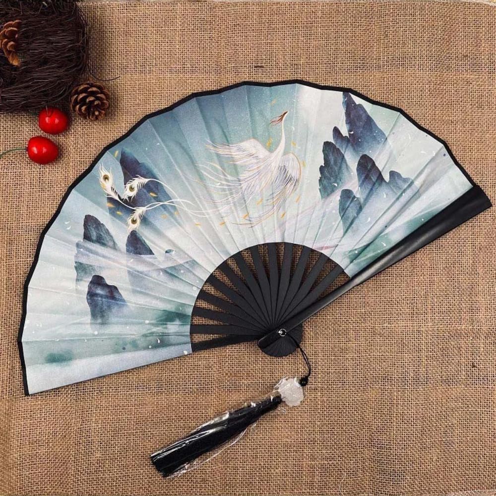 1pc Chinese Style Folding Fan Classical Dancing Cloth Fan Vintage Hand Fans
