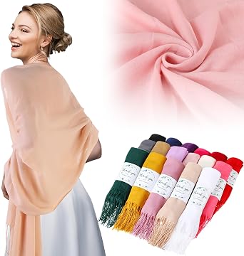 Ramede Wedding Shawl Scarf for Women Bulk 79 x 28 Guests Shawl Wraps Gifts for Women Bridal Shawls with Thank Cards