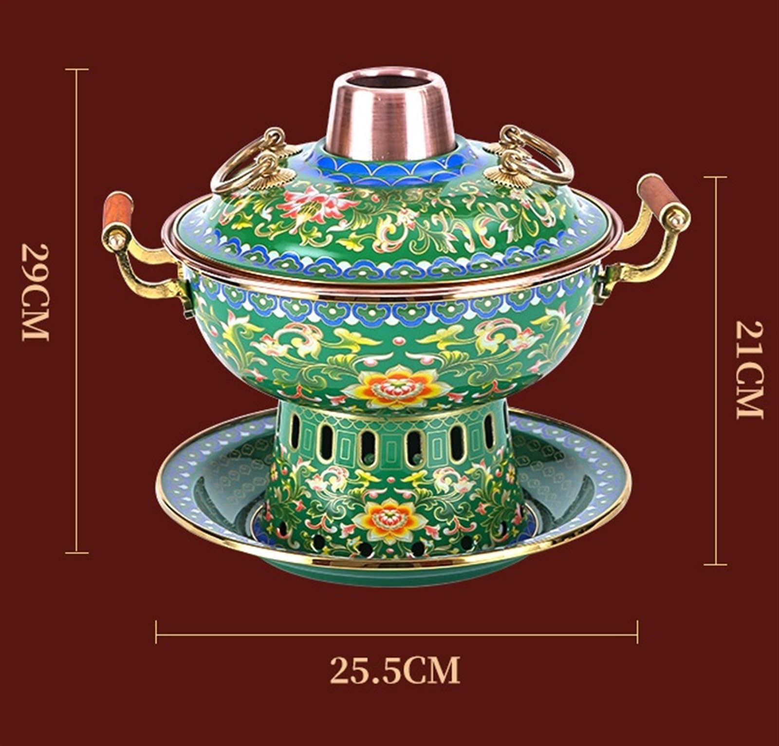 INUUXLG Chinese Hot Pot Traditional Chinese Copper Hot Pot Vintage Shabu Pot Hotpot Cooker Soup Pot Cookware Cookware Hot Pot(