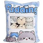 REFAHB Cute Plush Pillow Throw Pillow Removable Stuffed Animal Toys Creative Gifts for Girls (Kitten-Blue)