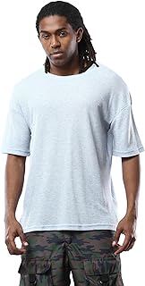 Ravin Mens Light Blue Self Pattern Lightweight Summer Tee Modern