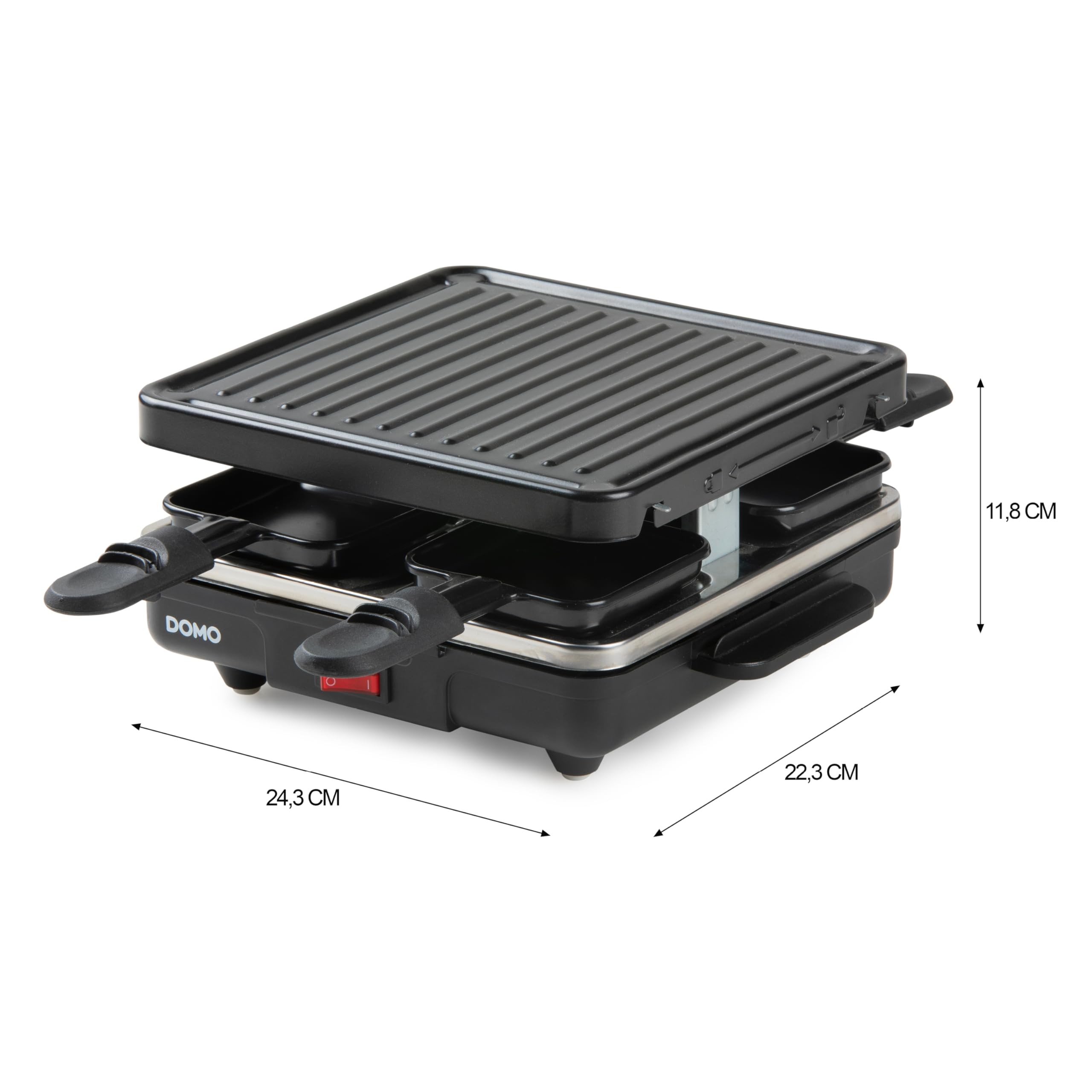 DOMO DO9147G Raclette-grill 'Just us' - Raclette Grill mit Abnehmbare Grillplatte - 4 P - 600 W