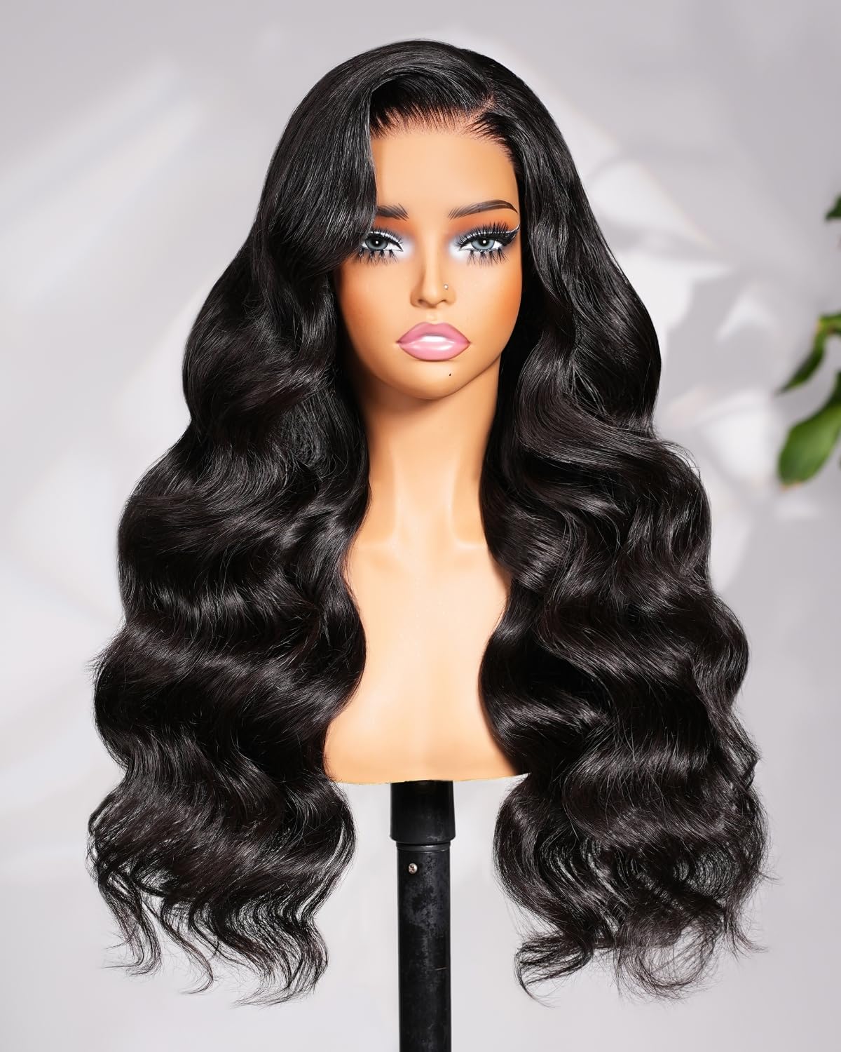 Glueless Wigs Human Hair Pre Plucked Pre Cut 6x5 HD Lace Closure Wigs Human Hair Body Wave Wig for Beginners Glueless Wig Tiny Knots Natural Black 24 Inch