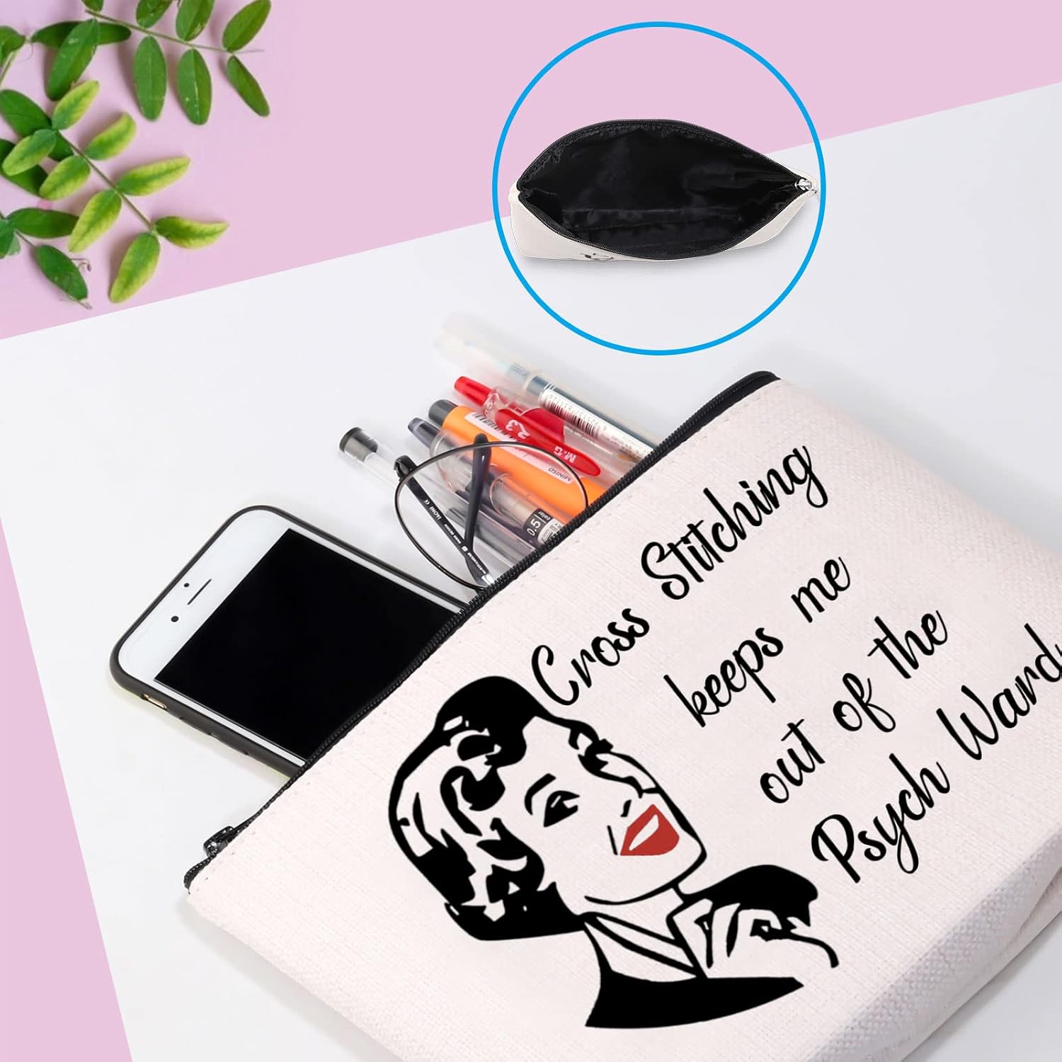 GJTIM Needleworker Gift Sewing Lover Project Bag Cross Stitch Project Bag Accessories Case for Cross Stitch Lovers