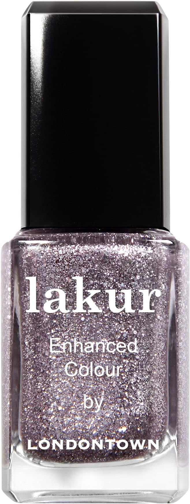 LONDONTOWN lakur Nail Polish - Chip-Resistant, Non-Toxic, Conditions & Hydrates Nails Shimmery Silver Glitter