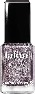 LONDONTOWN lakur Nail Polish - Chip-Resistant, Non-Toxic, Conditions & Hydrates Nails Shimmery Silver Glitter