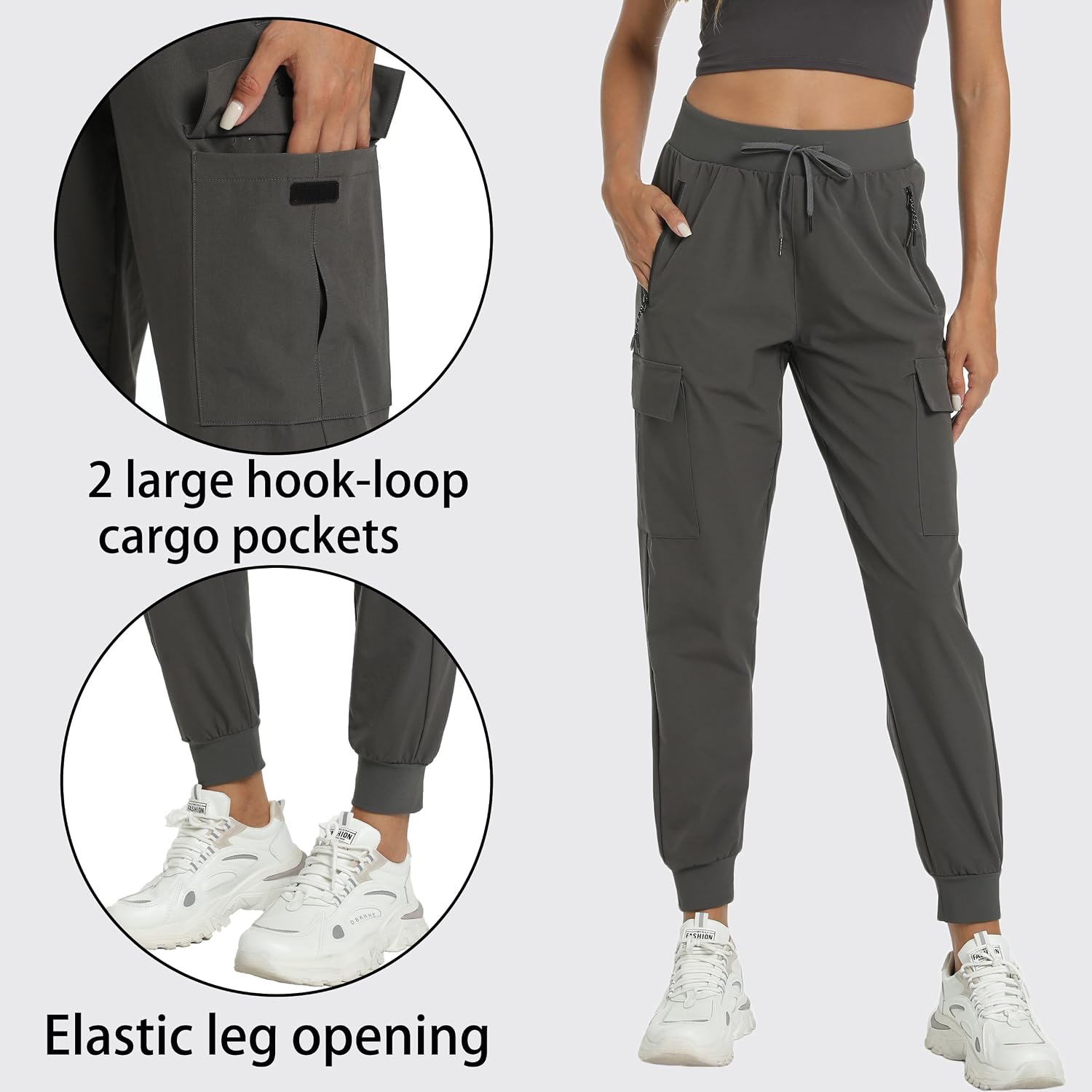 Women's Joggers Lightweight Cargo Hiking Pants Quick Dry Work thumbnail