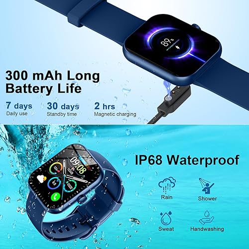 Miniatura 7 de Reloj inteligente para hombres y mujeres (respuestahacer llamadas), reloj inteligente de fitness HD de 1.96 pulgadas 2025, más de 110 modos