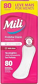 Mili Protetor Diário Externo para Uso Diário, com Neutralizador de Odores, 80 Unidades