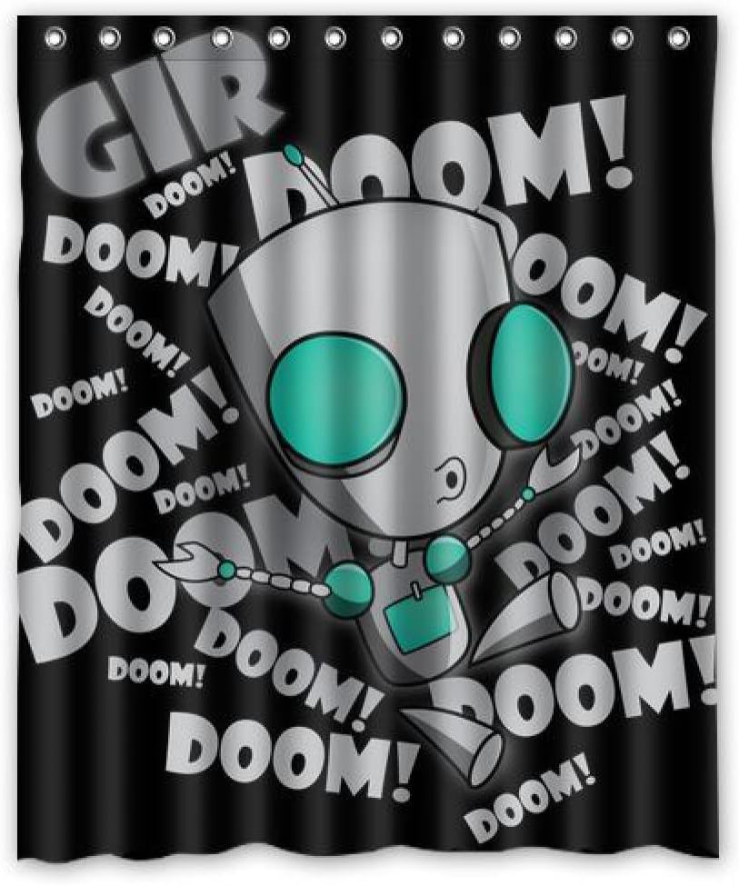 Sparkling Stars Cute Gir Invader Zim Cartoon Custom Shower Curtain Bathroom Decor 60X72"