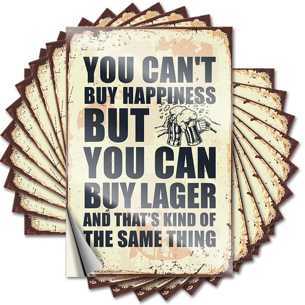 Sticker Vinyl Waterproof You Can't Buy Happiness But Can Lager & Student Driver Easy Apply Wall Peel and Stick Decor(8X12CM-5Pcs)