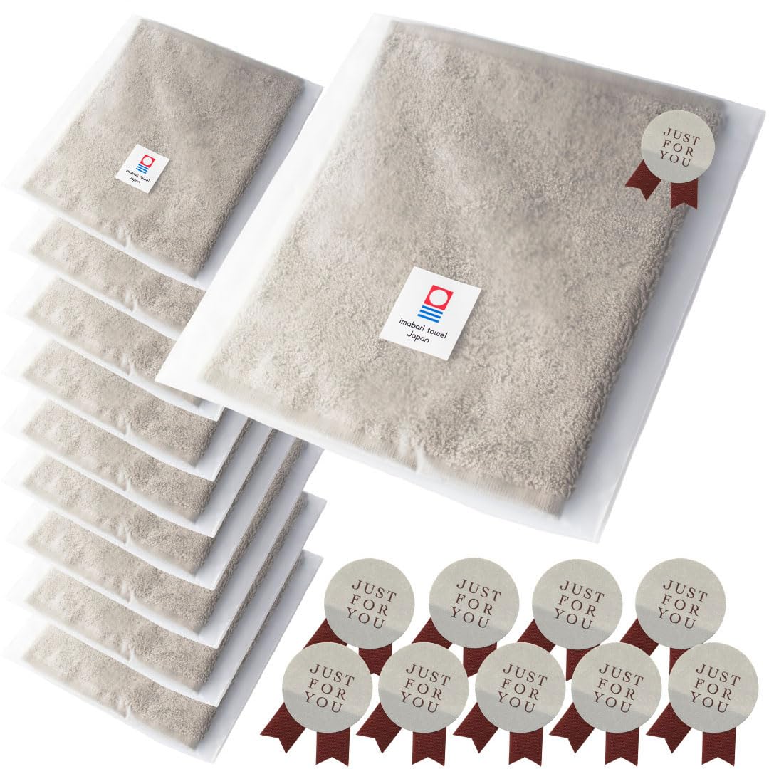 TAVARAT Imabari Towel Handkerchief Taupe Set of 10 Cotton Japan