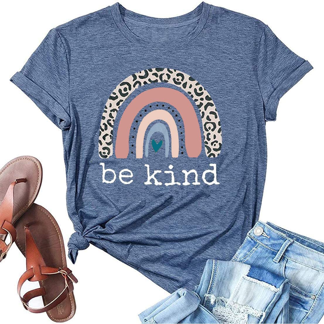 Be Kind T Shirts Women Graphic Short Sleeve Summer Tops Loose Casual Teacher Tees
