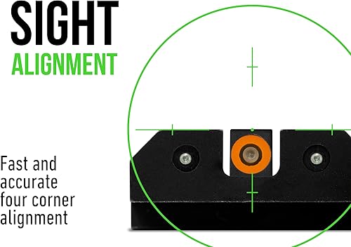 Miniatura 3 de XS SIGHTS Miras nocturnas de tritio de 3 puntos, se adapta a pistolas Glock Gen 1  5 +MOS, mira frontal naranja iluminada dual equipada con punto