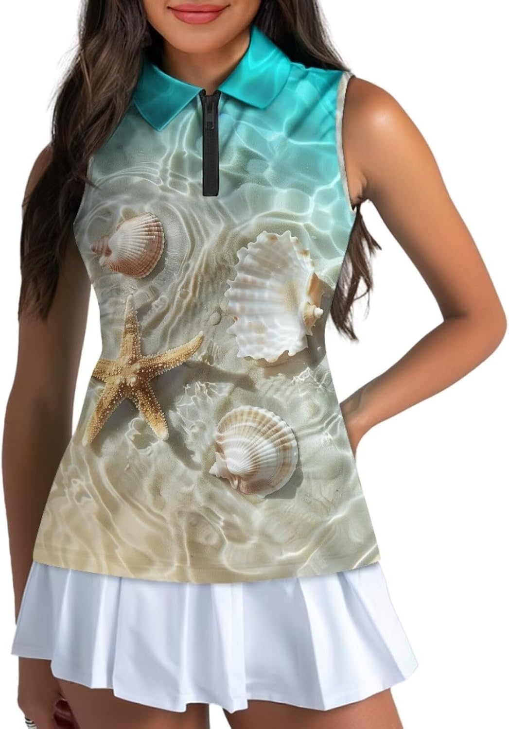 Suobstales Sleeveless Golf Polo Shirts for Women Quick Dry Collared Polo Shirts Athletic Tank Tops Lightweight Tennis Shirts