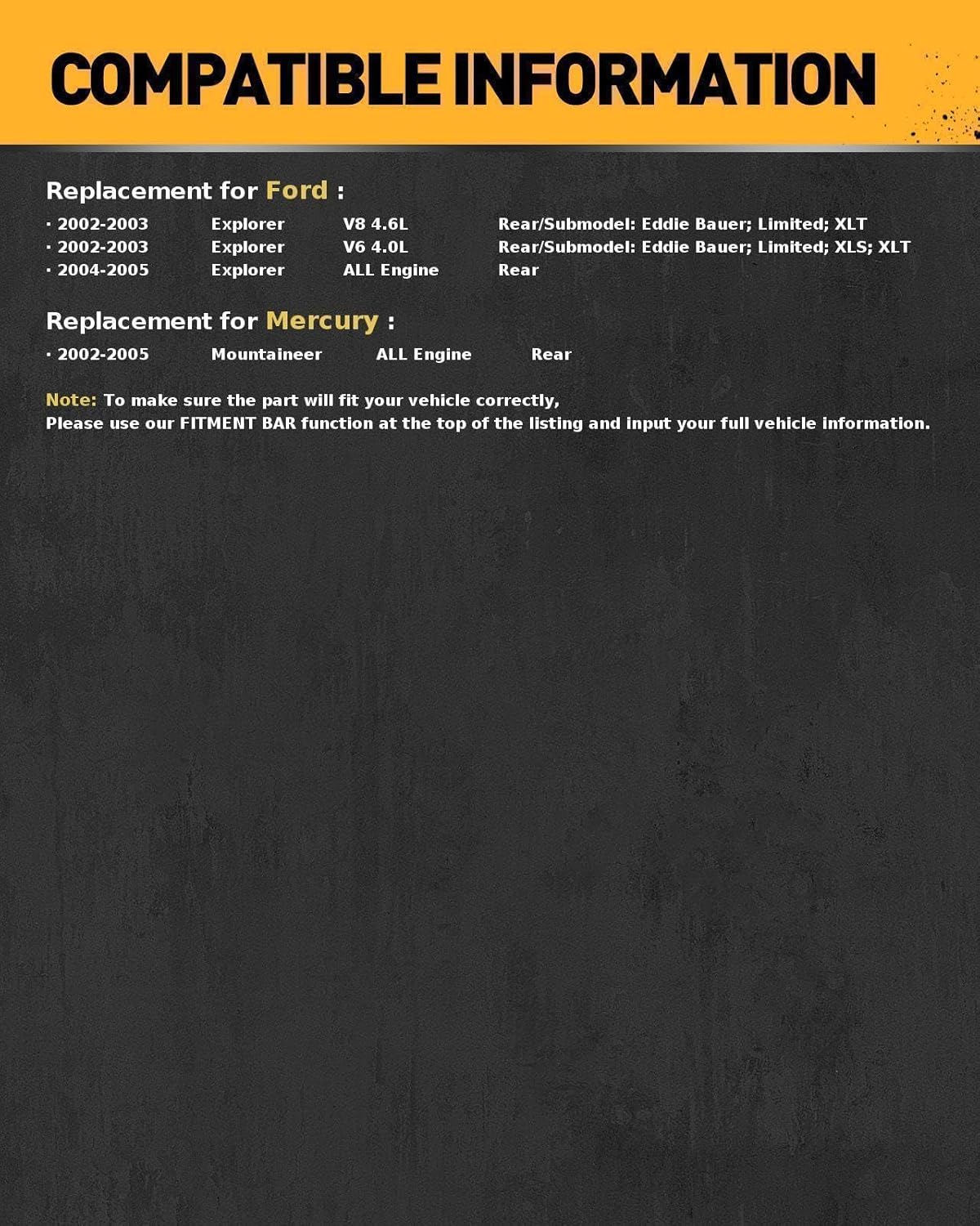 KAC Rear Shock Struts Replacement Complete Assembly Pair Fit for Ford Explorer 2002-2005, Mercury Mountaineer 2002 2003 2004 2005 171322 * 2