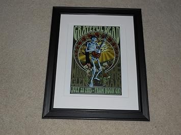 Framed Watkins Glen 1973 Summer Jam Mini-Poster Dead Jerry Garcia, Phil Lesh, Bob Weir, Bill Kreutaman 14"x17"