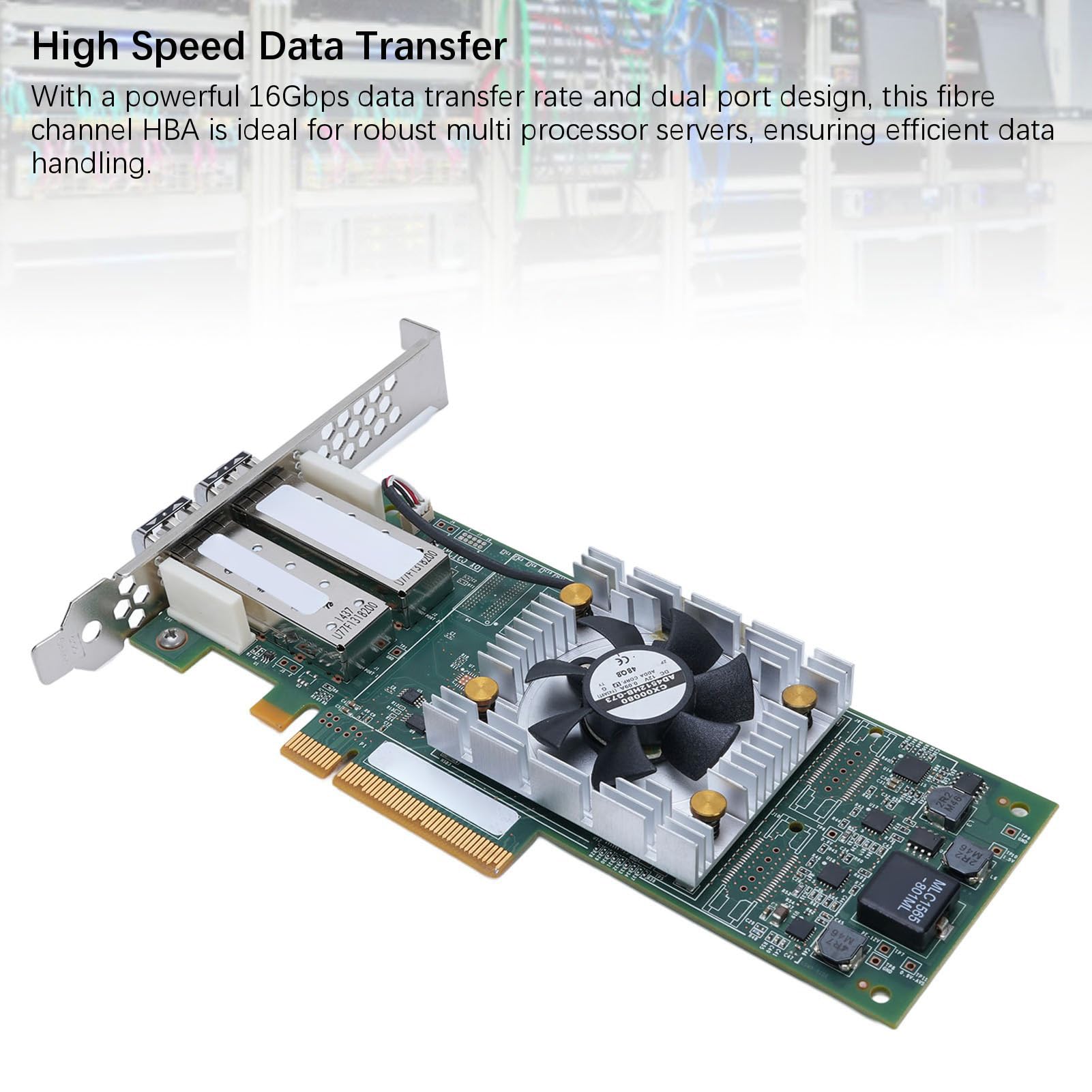 ASHATA Fiber Channel HBA, Adattatore del Bus Host PCIE 3.0 da 16 Gbps con Supporto per la Virtualizzazione, per Server Multi -processore e Macchine Virtuali