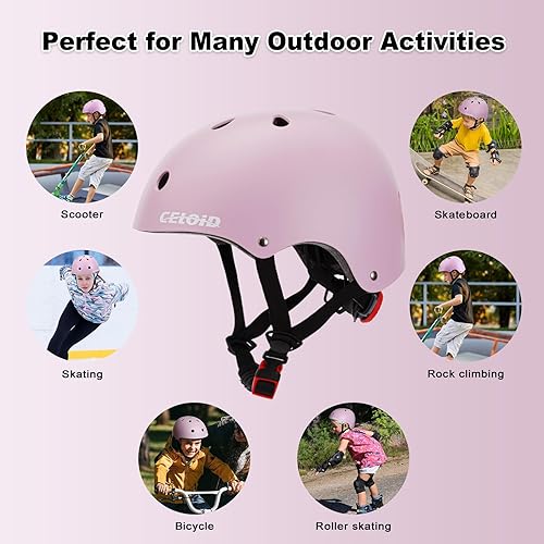 Miniatura 97 de Casco de bicicleta para niños, cascos de patineta para niños de 2 a 3 a 5 a 8 a 14 años, ajustable, multideporte, bicicleta, patinaje, fútbol, Negro