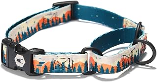 Wolfgang Premium Martingale Dog Collar for Small Medium Large Dogs, Made in USA, Overland Print, Medium (1 Inch x 14-18 Inch)