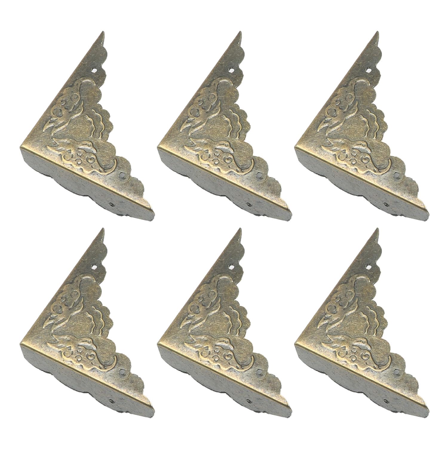 WELWIK 6PCS Table Corner Protector Metal Corner Protector Decorative Box Corner Protector Cabinet Furniture Corner Protector for Desk Dining Table Cabinet Wooden Case