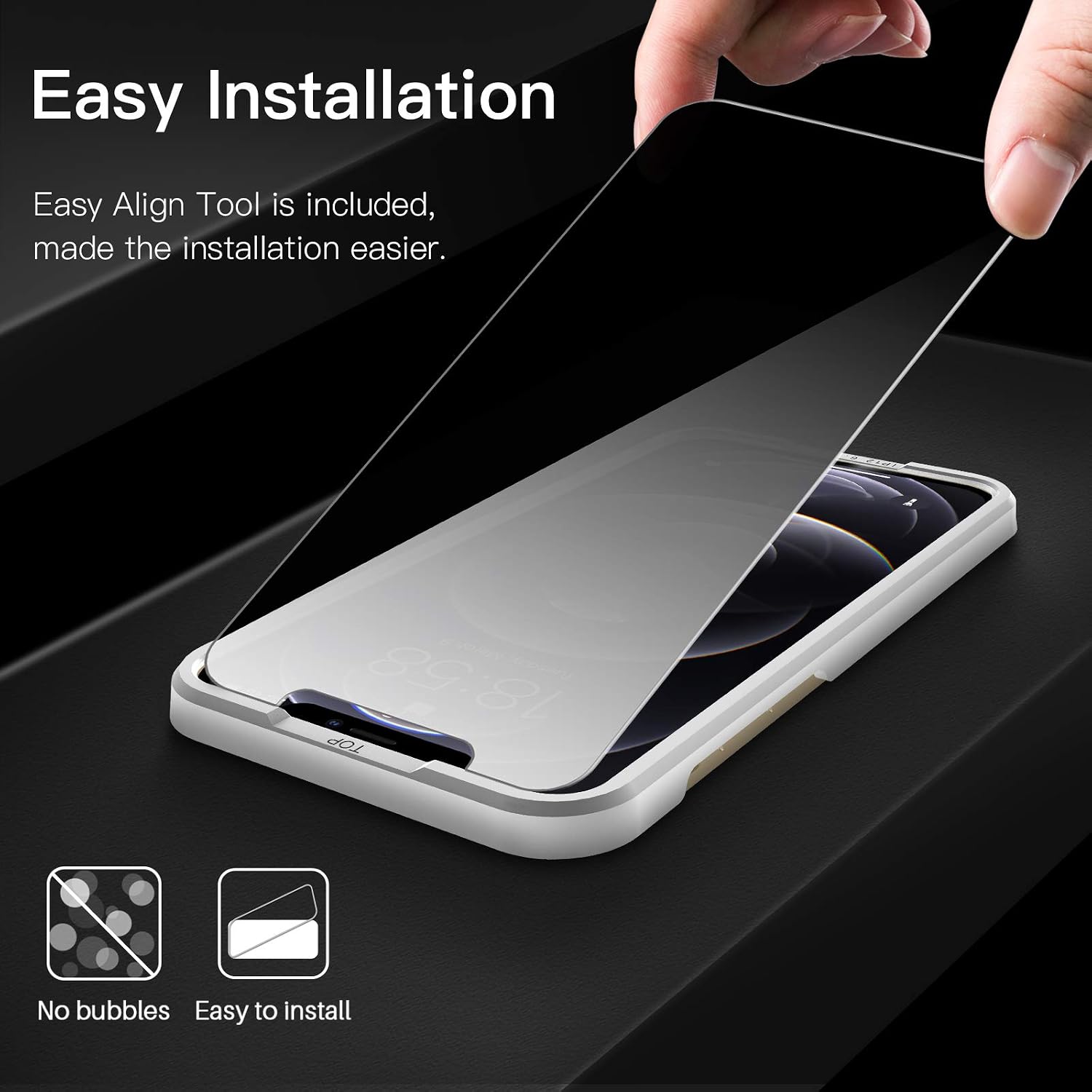 [2+3 Pack] LK 2 Pcs Anti Spy Privacy Tempered Glass Screen Protector + 3 Pcs Camera Lens Protector Compatible for iPhone 12 Pro Max 6.7 inch, [Precise Cut Out] Separated Camera Cover Circle - Gold