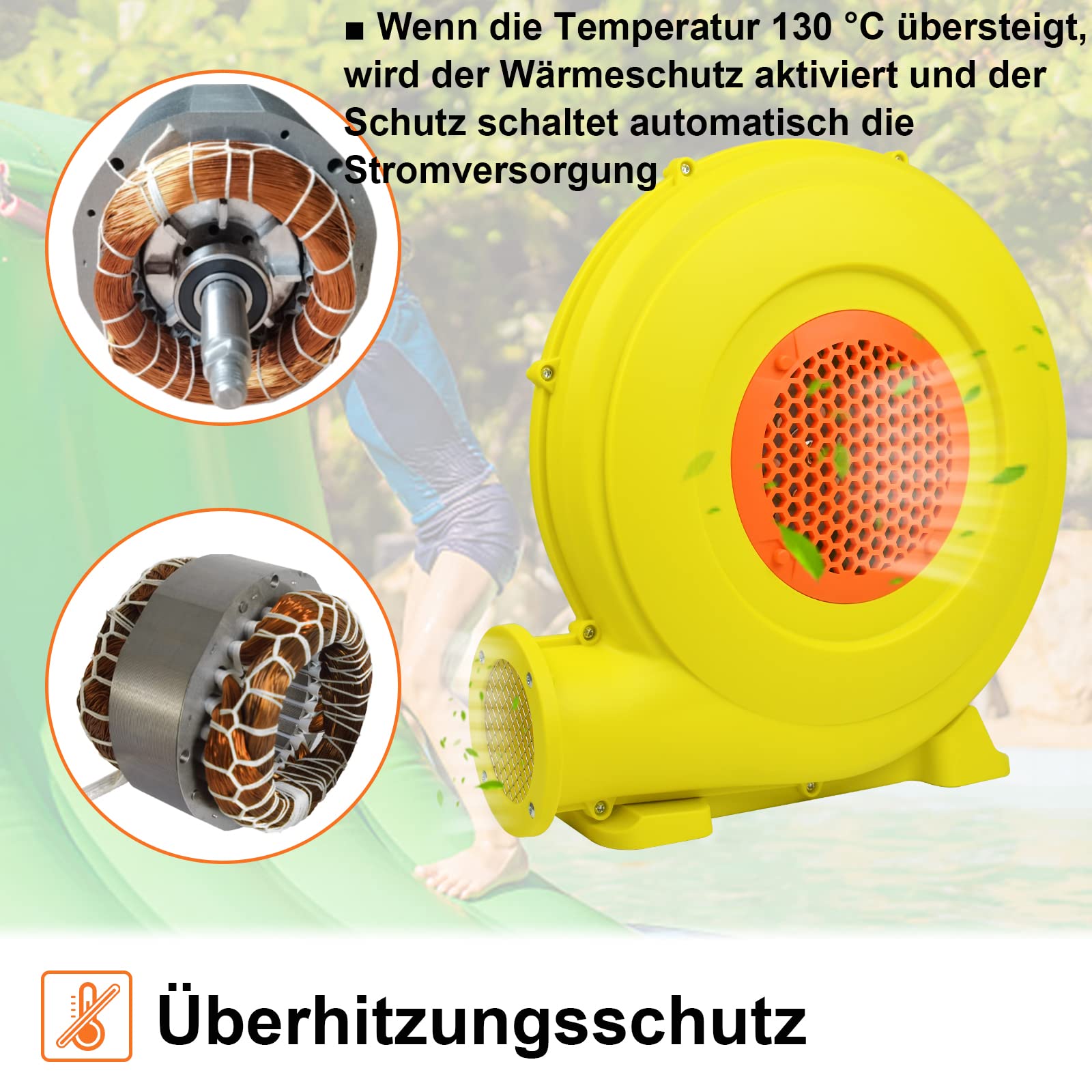 Pompa Ad Aria Pompa Gonfiabile Per Ventilatore Elettrico Da 550 W Per Castelli Gonfiabili Giallo 91581624