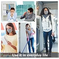 Vista 7 de Wecolor - 100 máscaras faciales desechables de 3 capas, con cinta para las orejas, adecuadas para el hogar, escuela, oficina, y exteriores (gris)