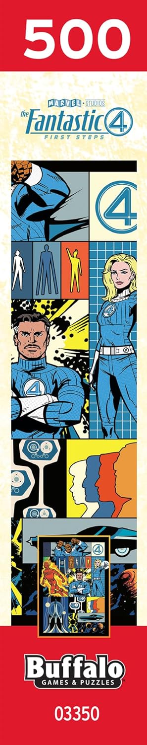 Buffalo Games – Marvel Studios’ Fantastic Four: First Steps 500 Piece Jigsaw Puzzle Colorful Puzzle for Adults – Precision-Cut Pieces, Beautiful Artwork, and Hours of Relaxing Fun