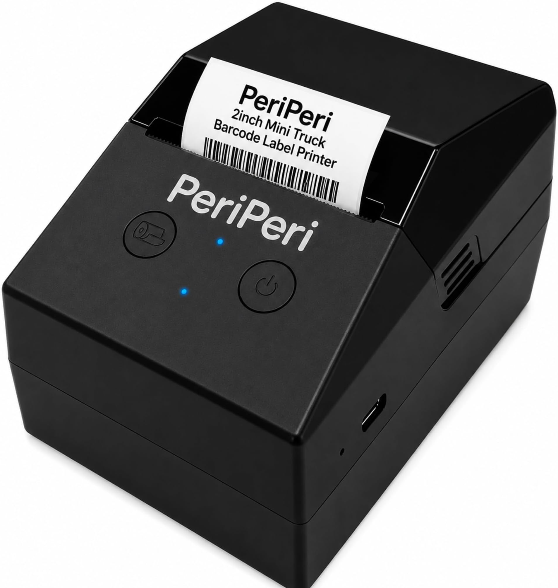 Mini Truck 2-Inch Barcode Label Printer, USB + Bluetooth Thermal Printer, Support Android, iOS, Windows & Mac, Open Label App, 20-58mm Labels, 2000mAh Rechargeable Battery 1 Year Warranty