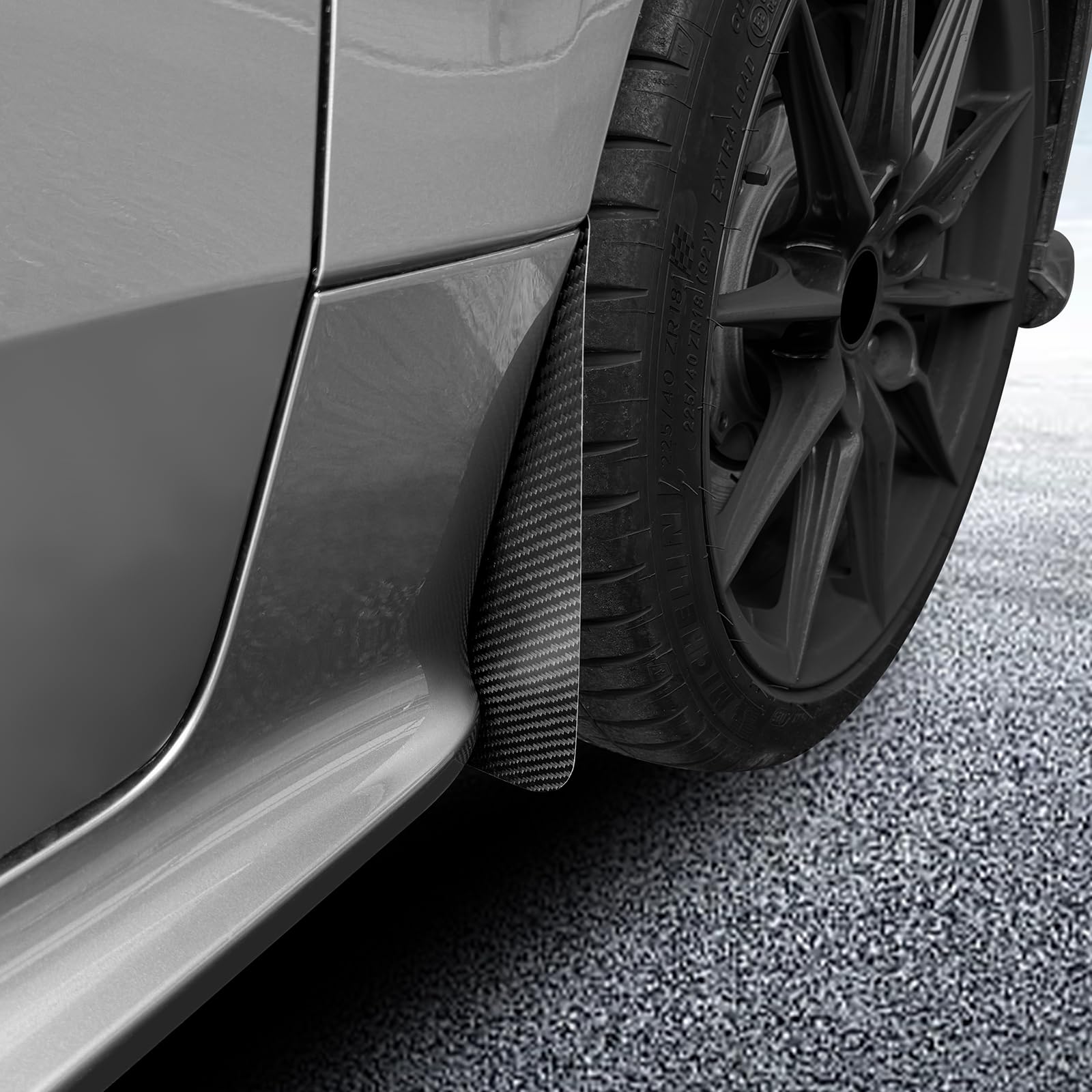 KUNGKIC Parafango Per Toyota GR Yaris 2020-2026 Fibra di carbonio Paraspruzzi Posteriore Valvola Fango Accessori Nessuna Foratura 2 Pezzi