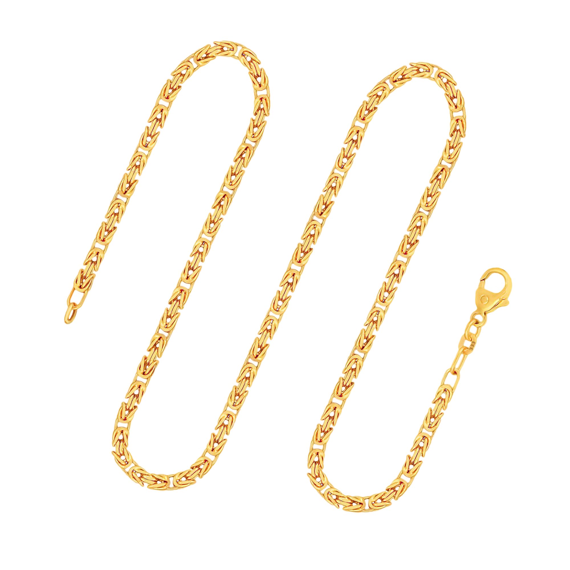 Gold chain 333, 585 or 750 for men made of original yellow gold, width 2.8 mm, king chain 8, 14 or 18 k, Lobster clasp with stamp, length 42-100 cm, Yellow Gold