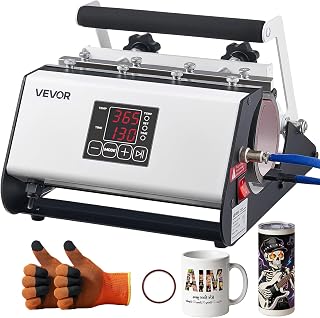 VEVOR Tassenpresse Becherdruckmaschine Mug Sublimationspresse 887 ml Weiß, inkl. Klebeband & Handschuhen Einfache Temperatur- & Zeiteinstellung für Sublimationsdruck auf Bechern & Tassen