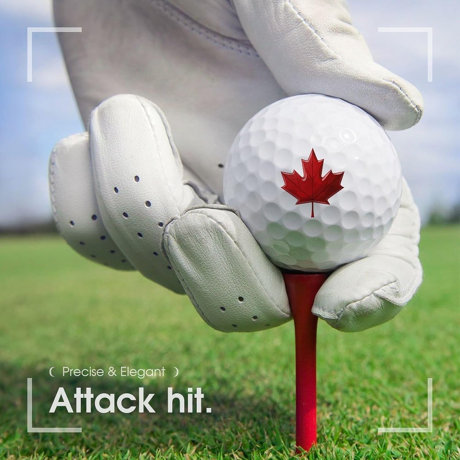 Red Canada Flag Maple Leaf Golf Ball Personalized Golf Balls Novelty Golf Gifts for Golfers Golf Lovers