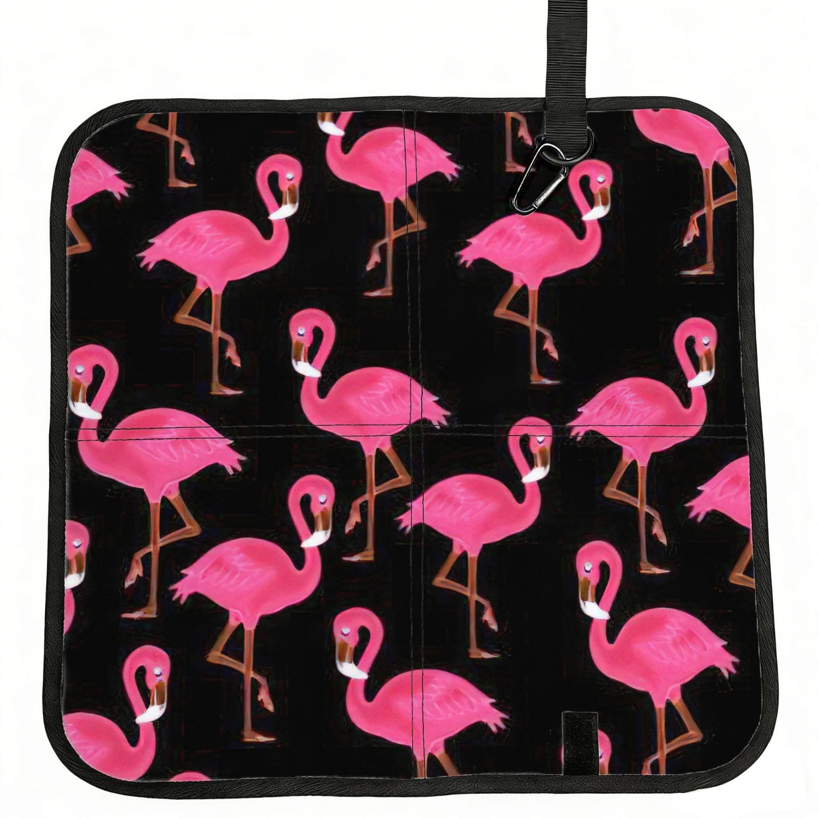 NImongt Lovely Pink Flamingos Print Portable Chair Pad Foldable Seat Cushion Outdoor Seating Office Picnic Camping