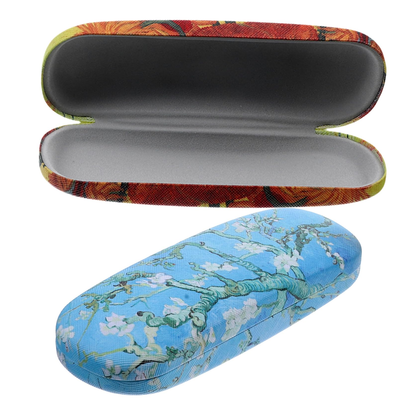 CALLARON Poseedor Viajar Caso De Gafas De Arte Azul Sunglasses Organizer Estuche Gafas De Sol Estuche De Anteojos De Cuero Estuche Para Gafas De Sol Pu