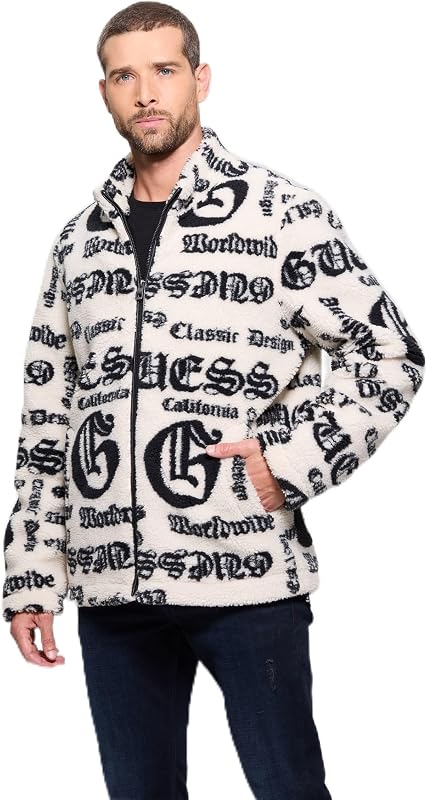 GUESS Men's Jacquard Sherpa Jacket