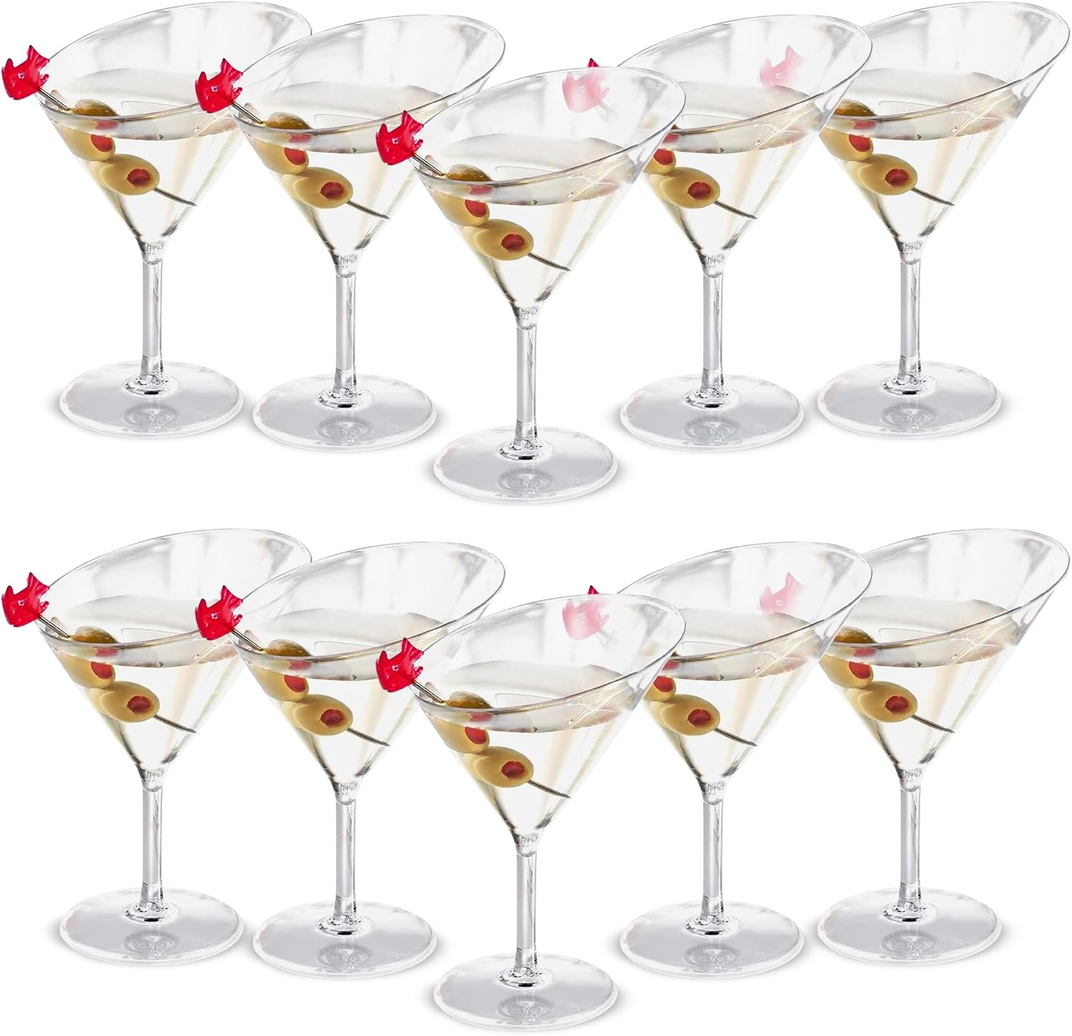 Disposable & Recyclable Plastic Mini Martini Glass 3 Oz. Perfect to Serve Drinks & Dessert for All Occasion (Pack of 100)