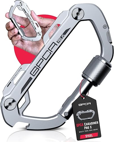 Miniatura 26 de GPCA Clip de mosquetón para llavero, organizador de llaves, llavero, soporte para llaves de automóvil, equipo EDC multiherramienta con abridor de