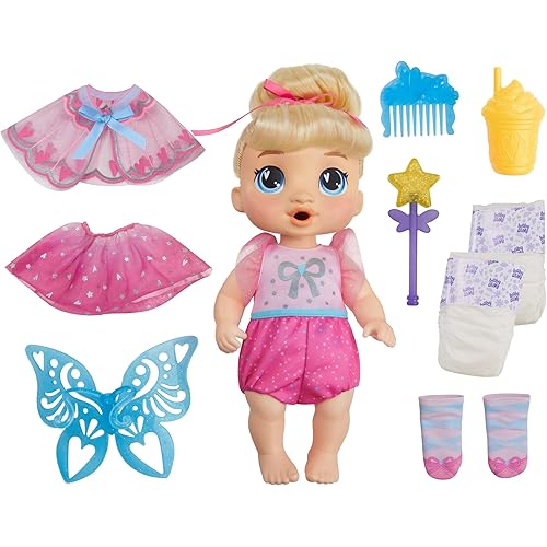 Baby Alive Fairy Fashions Harper Hugs Doll with Clothes Accessories, Blonde Hair, 11 Inches, Kids Toys, Ages 3+ (Amazon Exclusive)